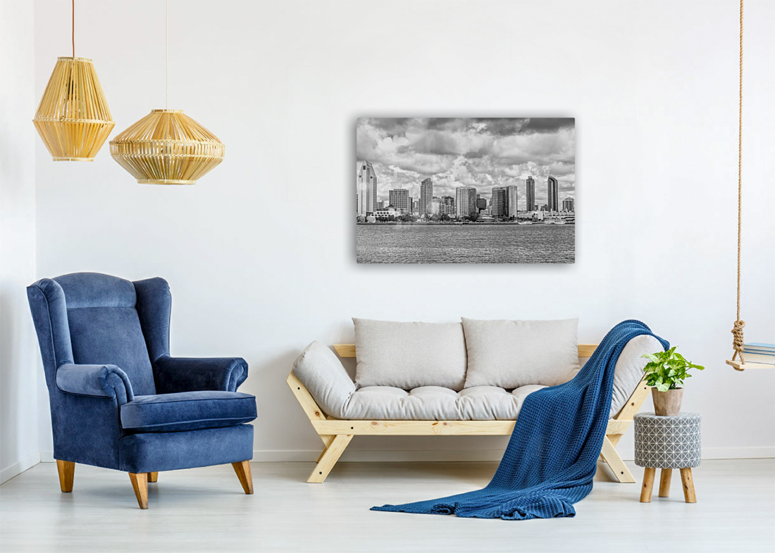 Gray Clouds Monochrome Skyline Reproduction