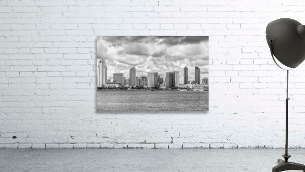 Gray Clouds Monochrome Skyline Wall Preview