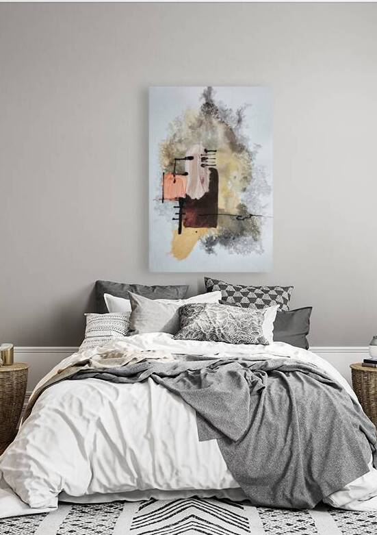 Modern Abstract Geometric Terracotta And Grey Painting by Artliste