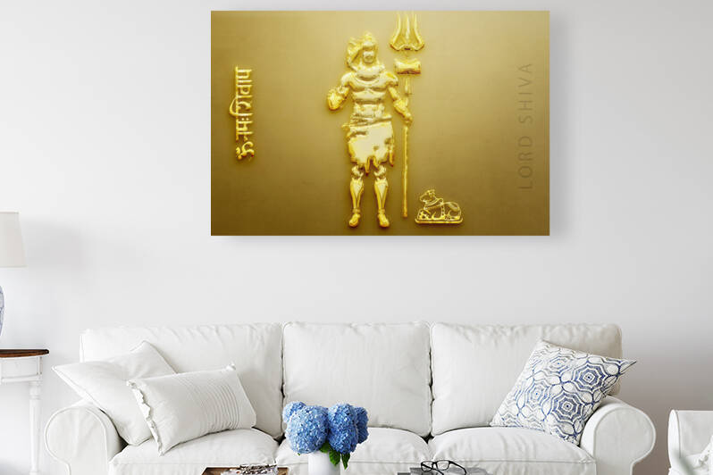 Lord Shiva 3d Illustration Golden art  by kartick dutta 