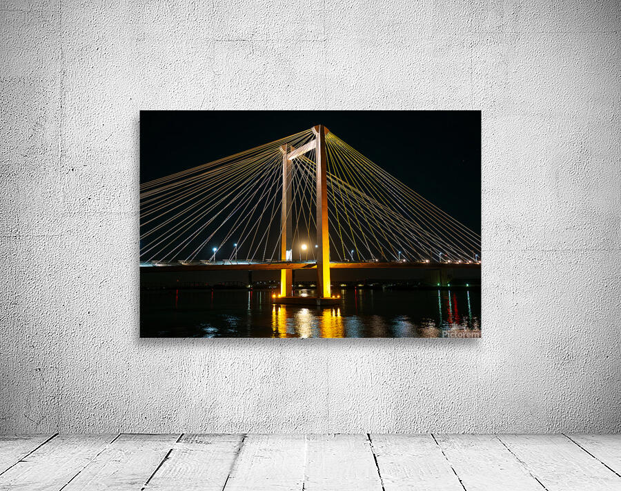 Super Moon through the Cable Bridge Wall Preview
