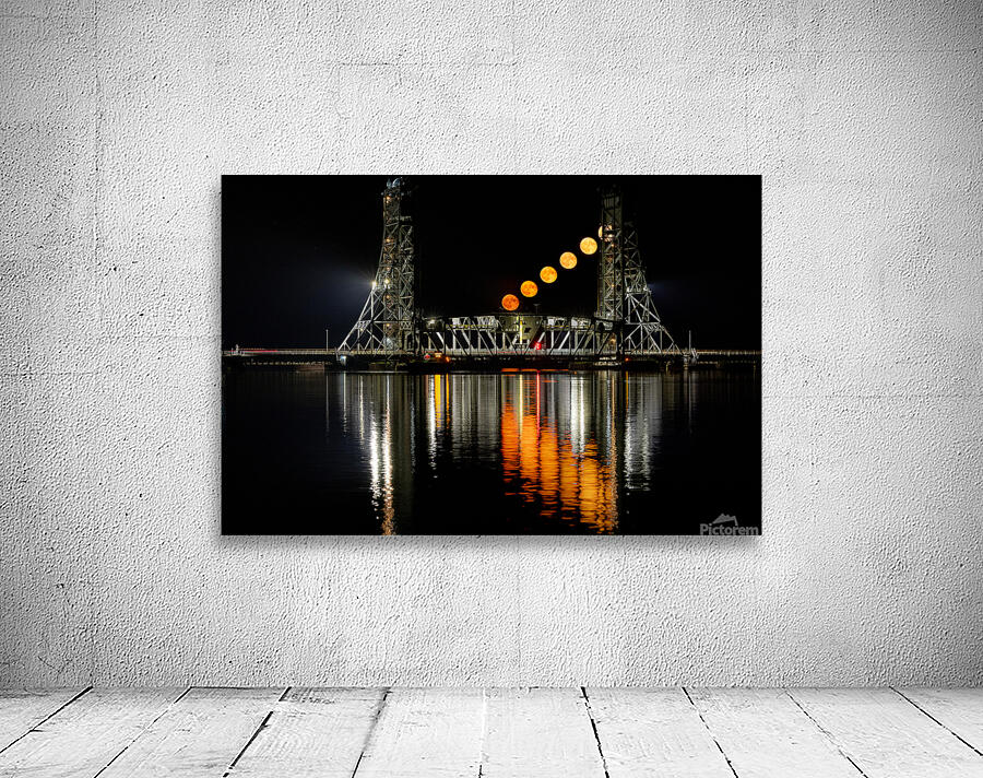 Moon Rising Over Bridge Wall Preview