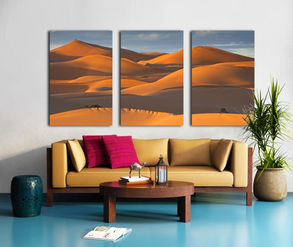 Sunset in the Sahara Desert Landscape Panorama - Morocco Africa by