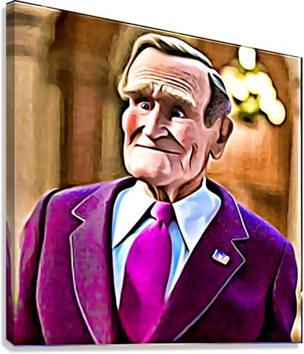 President41 GBush Canvas Print
