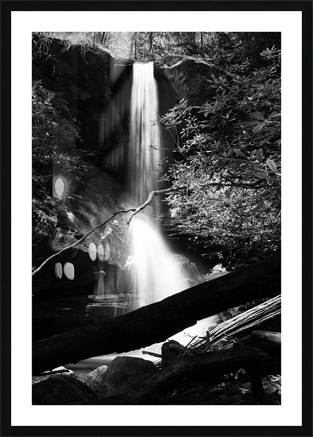Moonshine Falls Black & White Picture Frame print