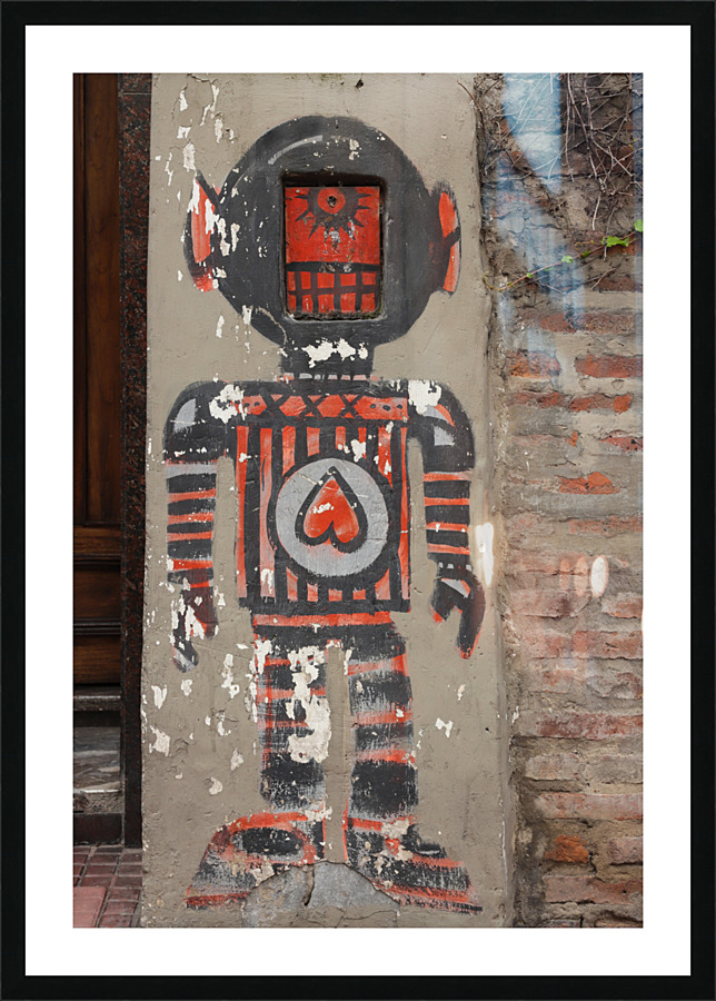 San Telmo Graffiti Robot Picture Frame print