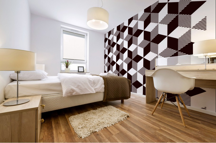 LacabanedeJeanne.Isometric Mural print