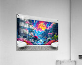 Mural Psychedelique de Paysage Naturel en Verre Trempe Acrylic Print