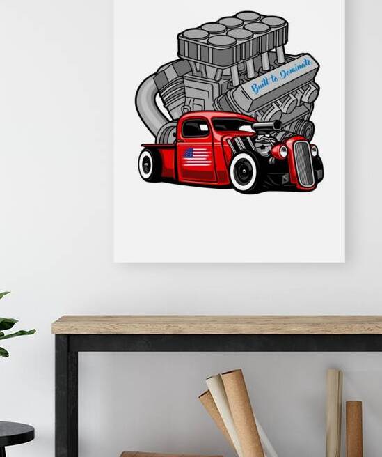 Built to Dominate – American Muscle Car V8 Engine Wall Art by awareart