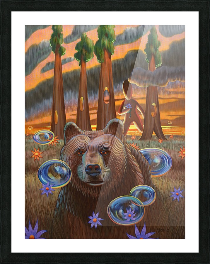 Bear with Bubbles Picture Frame print