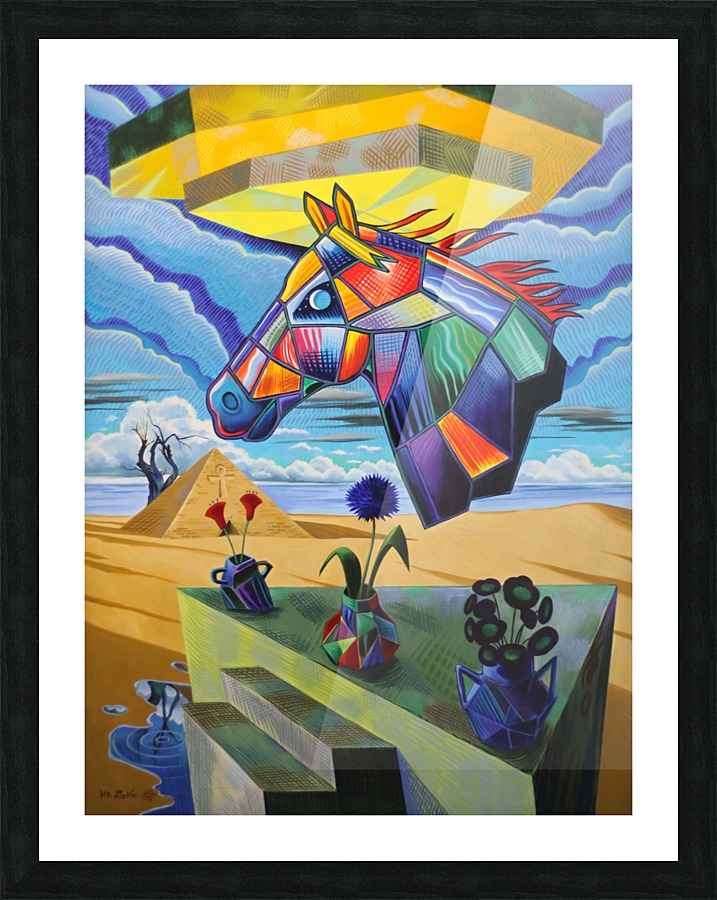 Illuminated Horse  Picture Frame print