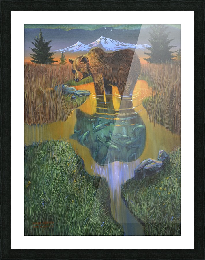 Grizzly Feast Picture Frame print