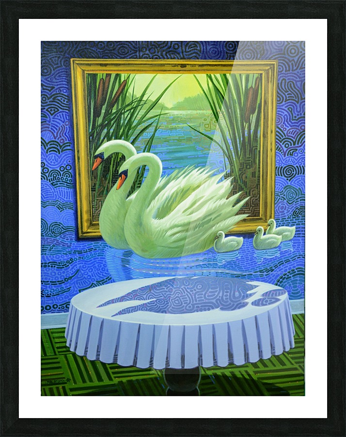 Swan Fantasy Picture Frame print
