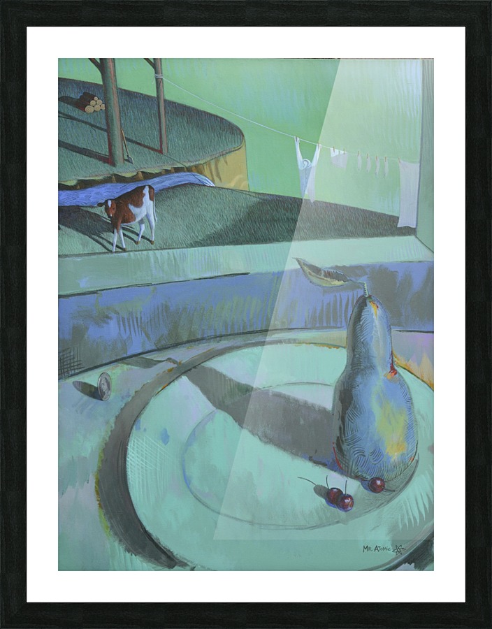 Pear on a Plate Picture Frame print