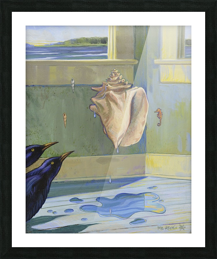 floating_conch_shell_mr_atomic Picture Frame print
