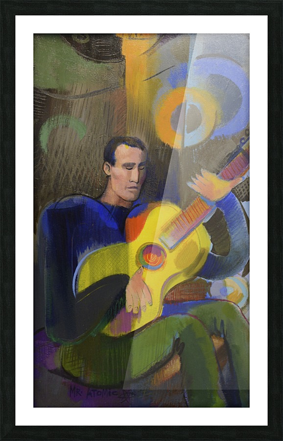 Yellow Guitar Picture Frame print