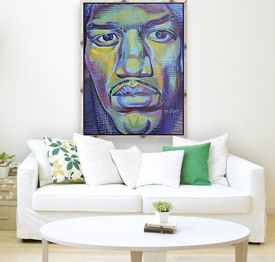 Jimi Hendrix Up Close Reproduction