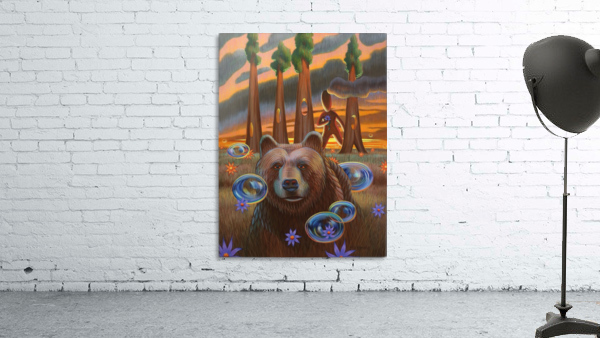 Bear with Bubbles Wall Preview