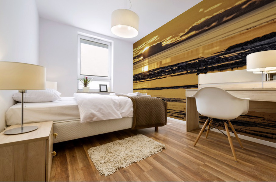 SUNSET AT THE BEACH Mural print