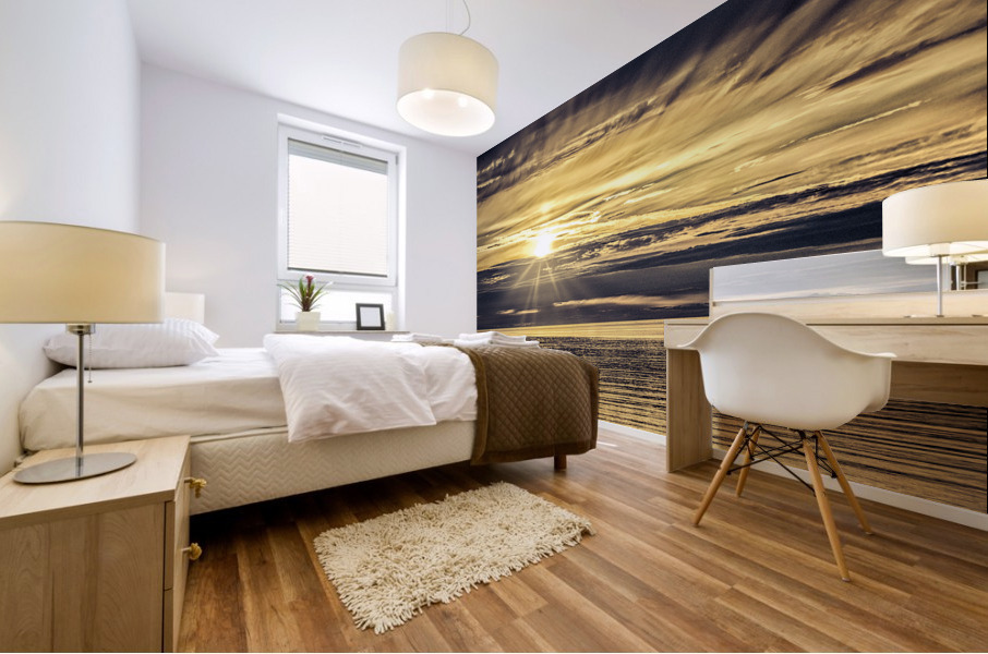 Monochrome Sunrays 2022 Mural print