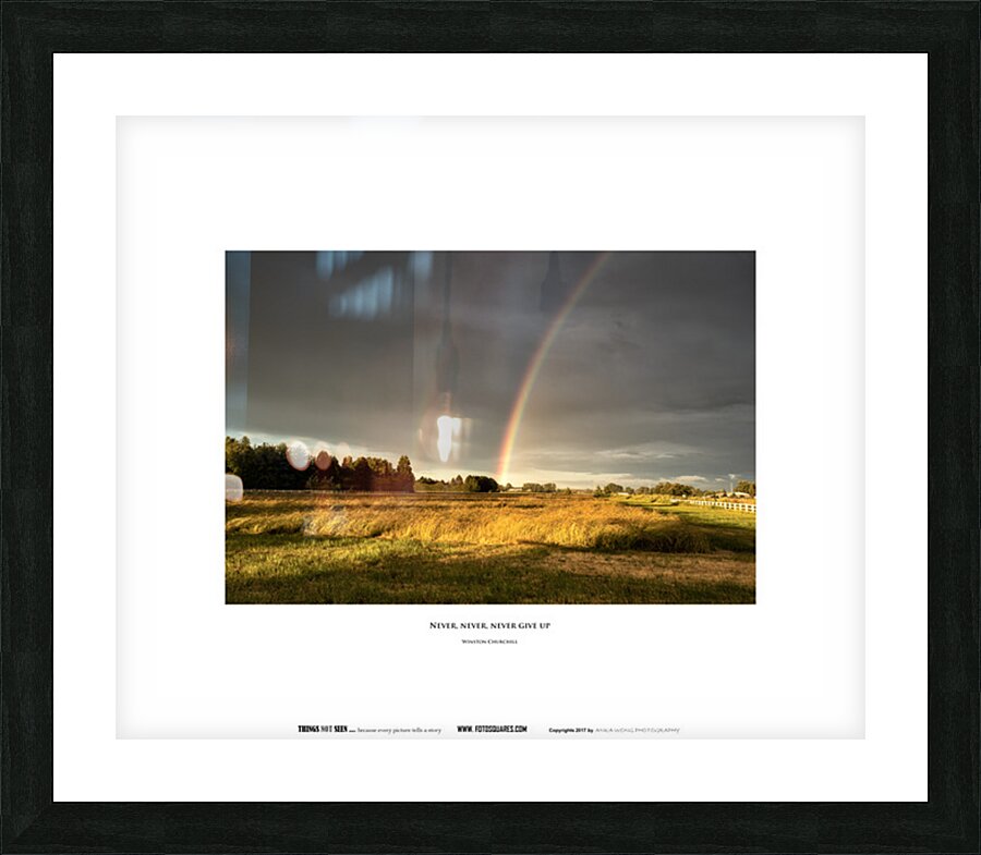 NEVER GIVE UP Picture Frame print