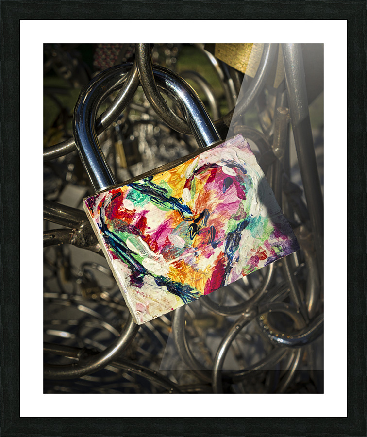 LOCKS IN LOVE  鎖定在愛 Picture Frame print