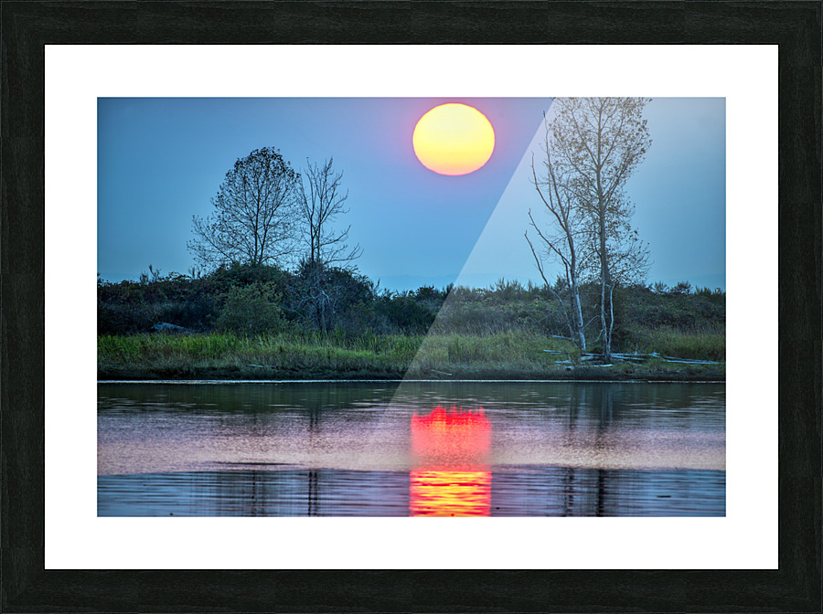 SUN REFLECT OFF FRASER RIVER Picture Frame print