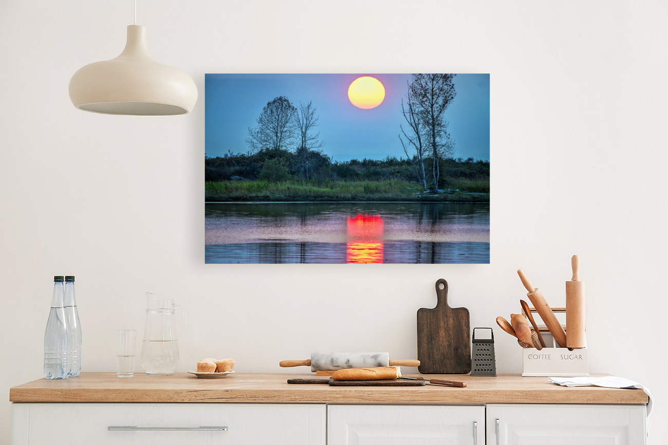 SUN REFLECT OFF FRASER RIVER Reproduction