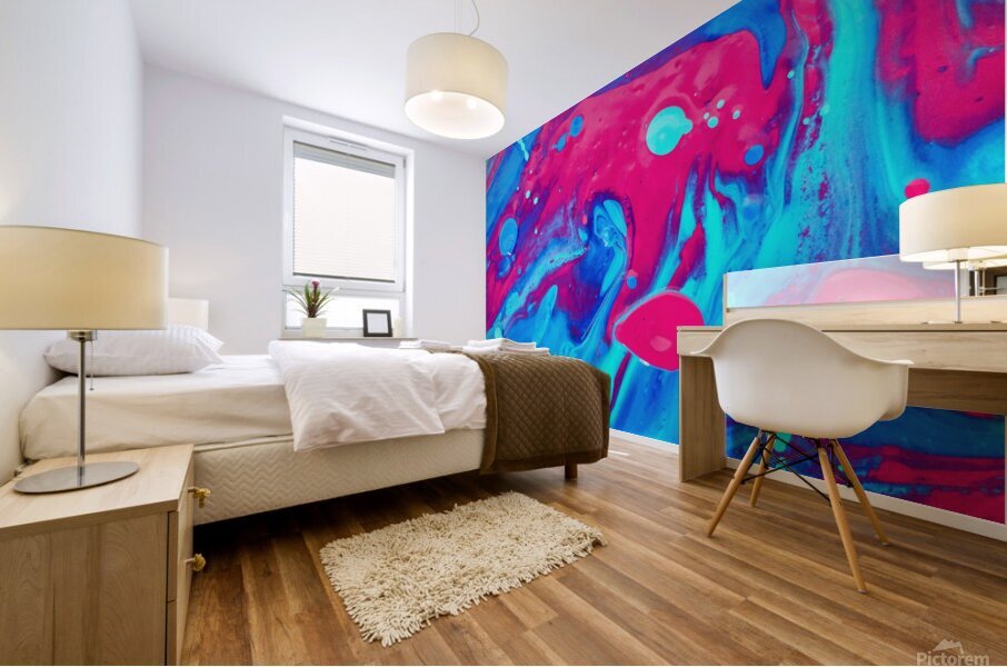 Pink and Blue Mural print