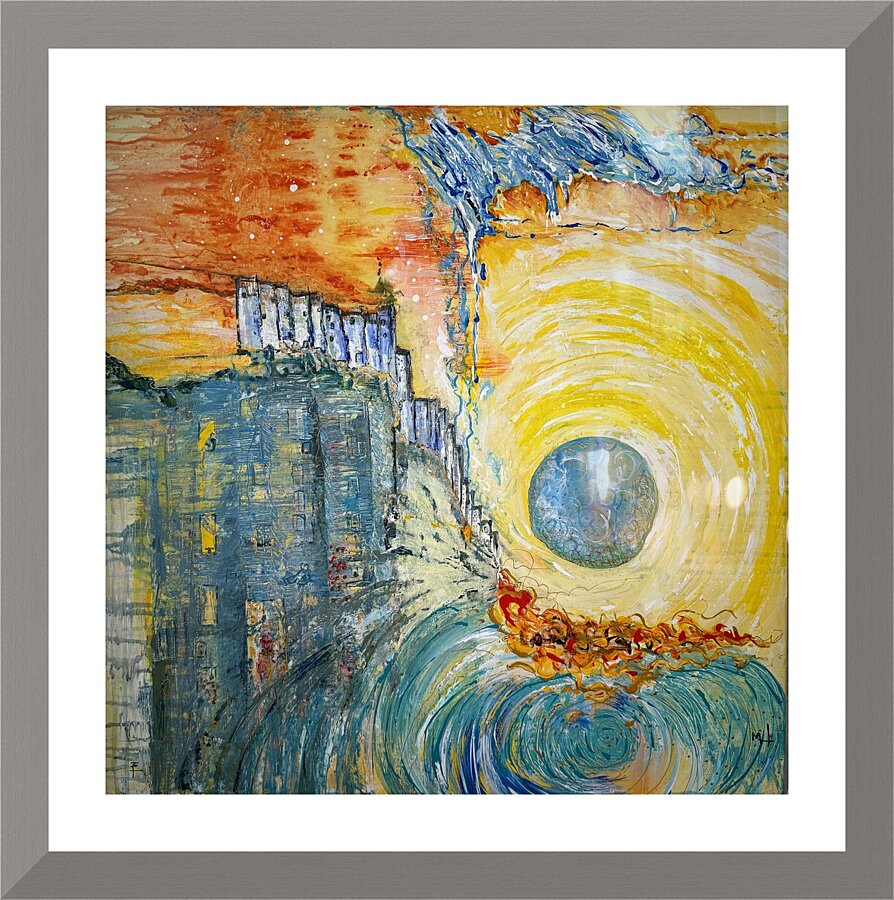 2 Worlds Picture Frame print