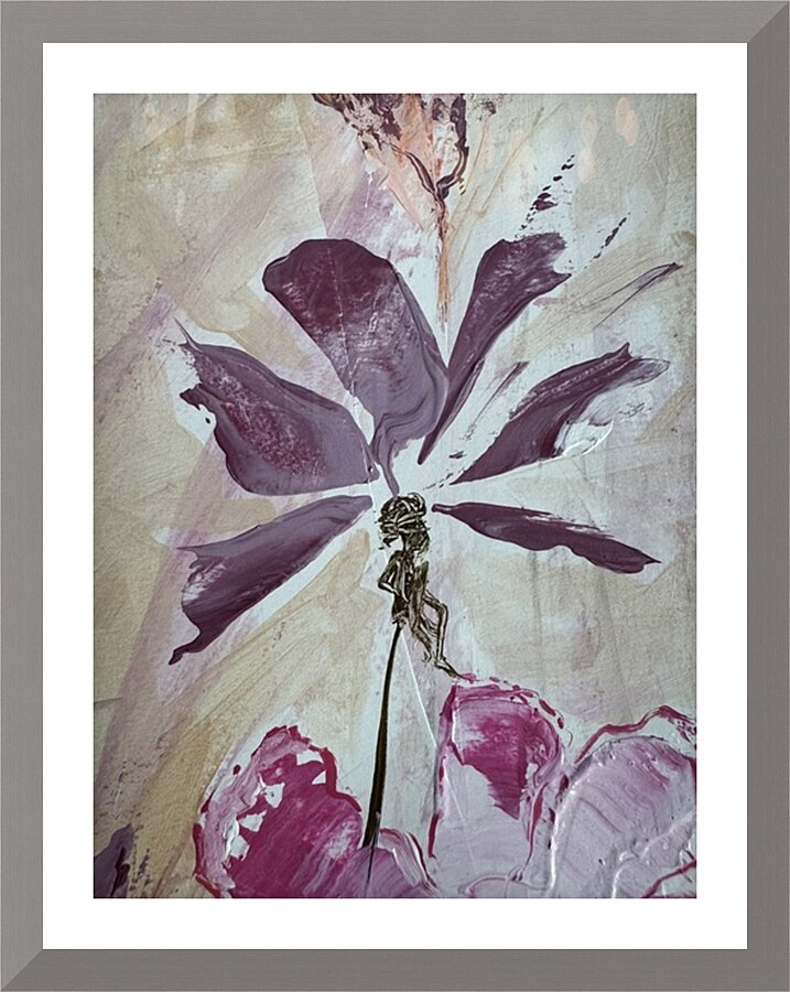 The purple parasol flower Picture Frame print