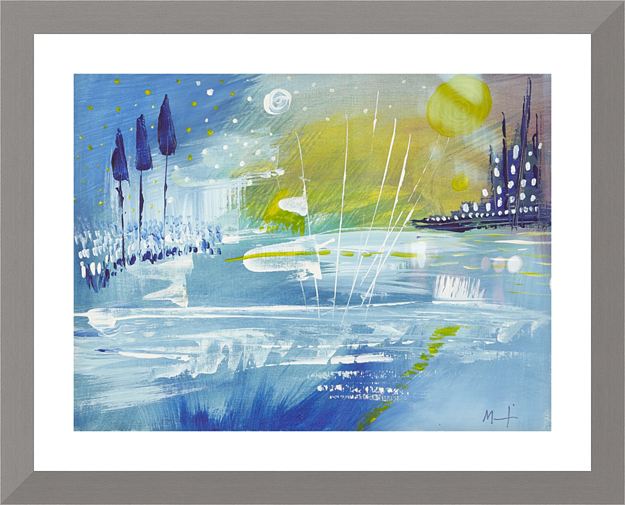 BLUE Landscape. Picture Frame print