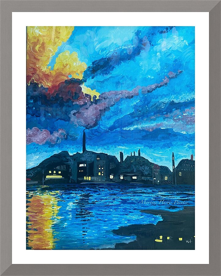The BLACK CITY Picture Frame print