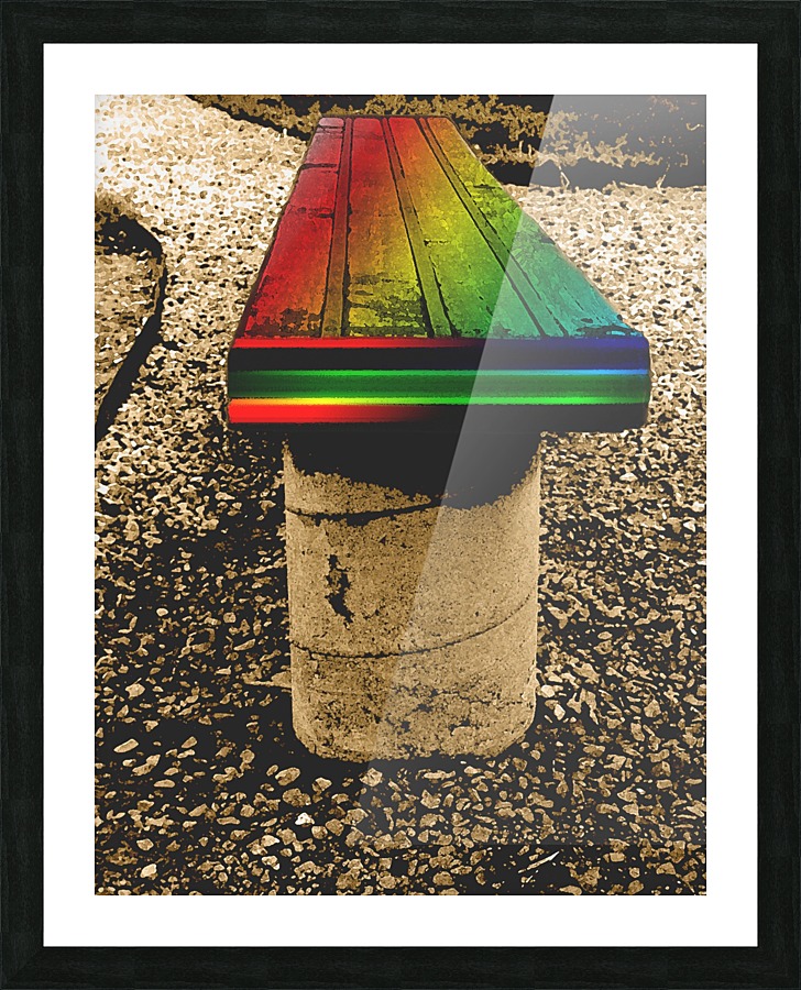 Rainbow On A Bench Picture Frame Printing