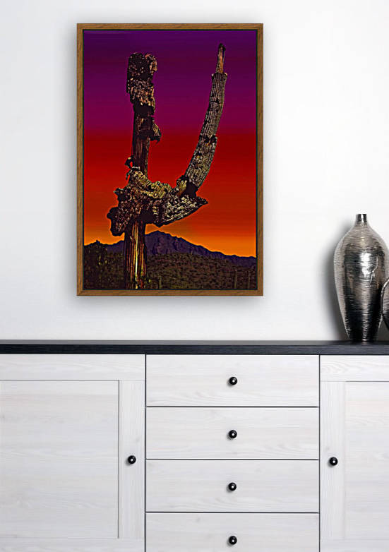 Decaying Saguaro Cactus At Sunset by ImagesAsArt By John Louis Benzin