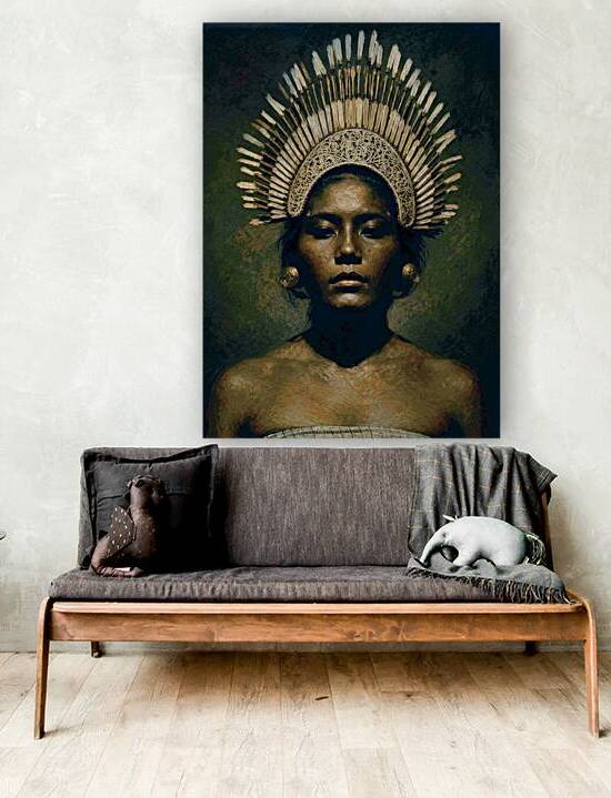 Indigenous Woman Painting Dark Portrait by Pernicious Ariana