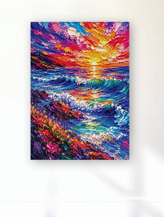 Vibrant Ocean Sunset Palette Knife by Pernicious Ariana