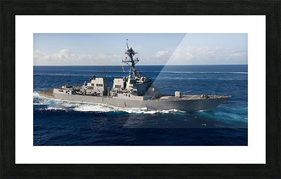 Guided-missile destroyer USS Wayne E. Meyer. Picture Frame print