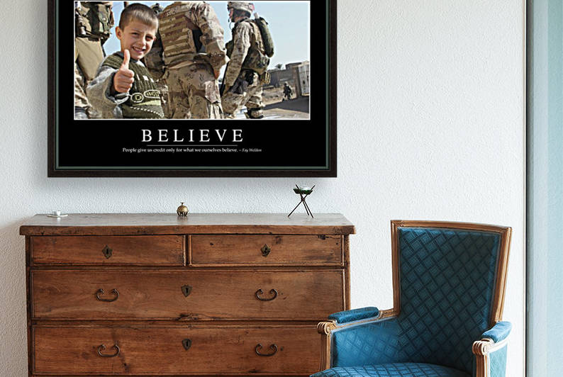 Believe: Inspirational Quote and Motivational Poster by StocktrekImages
