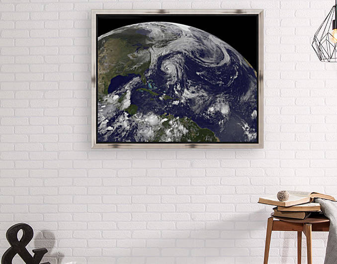 Tropical cyclones Katia Lee Maria and Nate in the Atlantic Ocean. by StocktrekImages