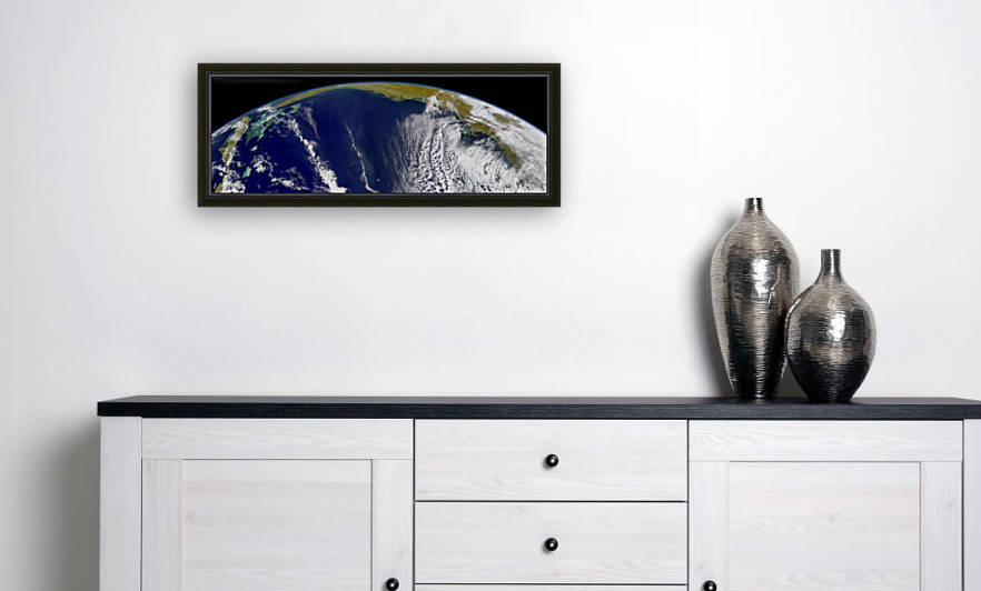 Oblique Bermudas-eye-view of the United States east coast.  by StocktrekImages