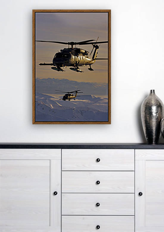 Two Alaska Air National Guard HH-60G Pave Hawks in flight over Alaska by StocktrekImages