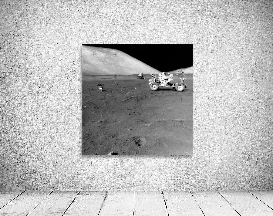 Apollo 17 Rover Path Apollo 17 image of land rover on moon. by StocktrekImages Wall Art