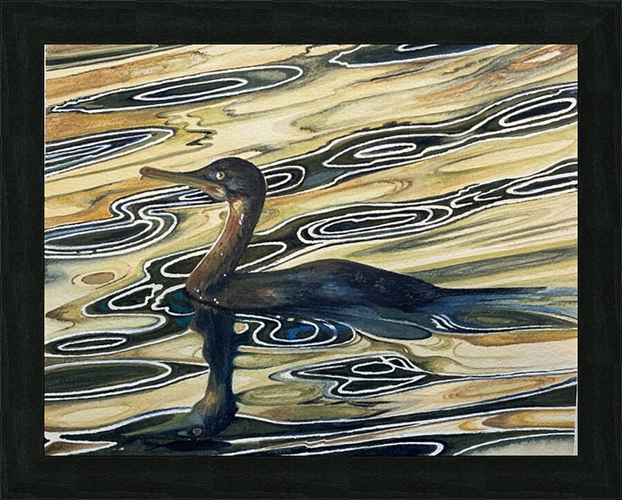 Cormorant Sunset Picture Frame print