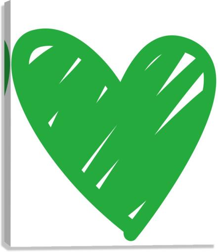 crossed green hearts Canvas Print