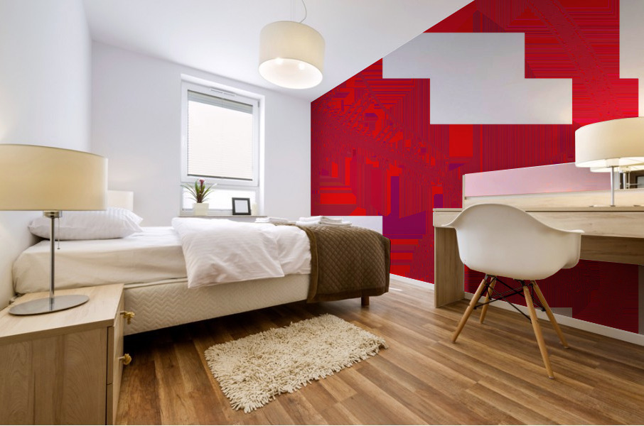 big fish in red circle Mural print