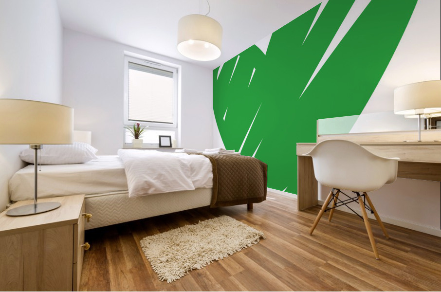 crossed green hearts Mural print