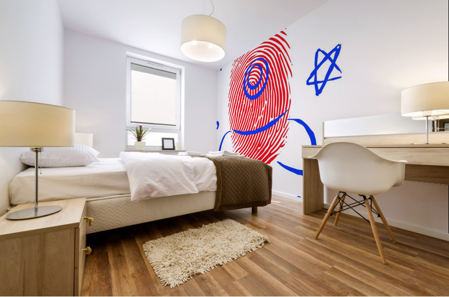 fingerprint spaceship Mural print
