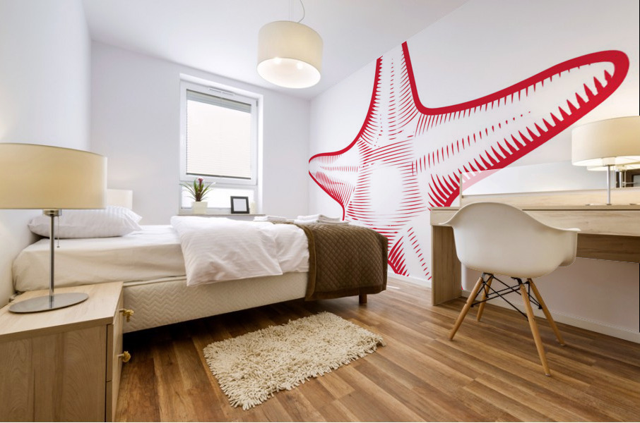 red starfish Mural print