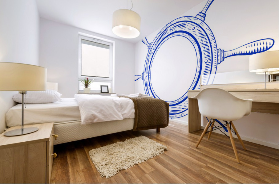 ship s steering wheel Mural print